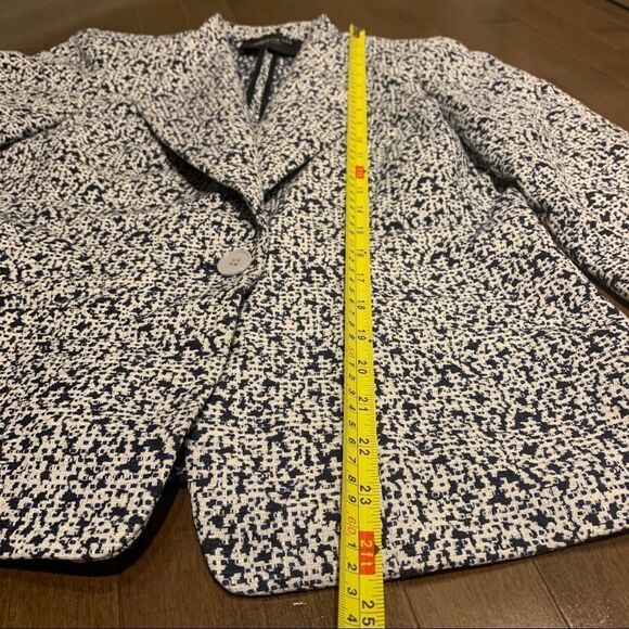 LAFAYETTE 148 navy and white printed single breasted blazer size 6 - Picture 8 of 12